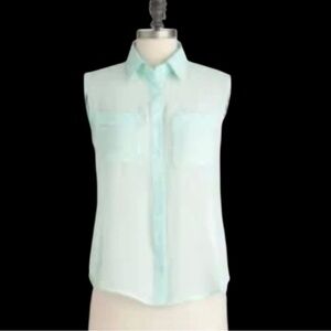 BERSHKA Sleeveless  Mint Green Women's Top